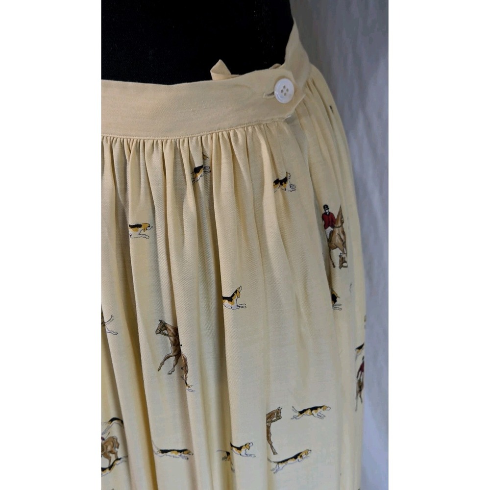 Vintage Ralph Lauren Equestrian Fox Hunt Full Maxi Skirt Sz 10 Americana Horse - Picture 9 of 9